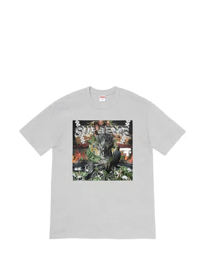 Supreme Dragon Graphic T-shirt In Gray