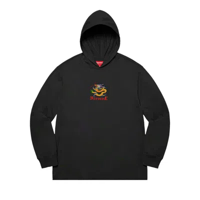 Pre-owned Supreme Dragon Hooded Long-sleeve Top 'black'