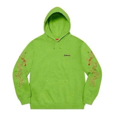 Supreme Dragon Overdyed Hooded Sweatshirt 'green Red'