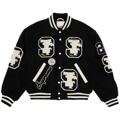 Pre-owned Supreme Drill Team Varsity Jacket 'black' | Men's Size Xxl
