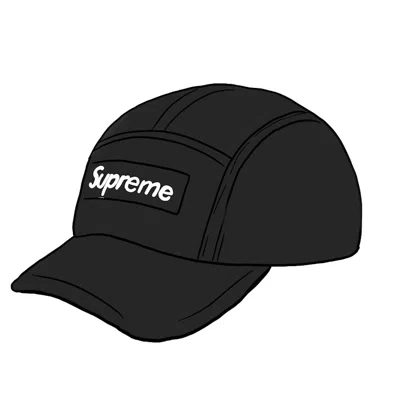 Pre-owned Supreme Dry Wax Cotton Camp Cap In Black