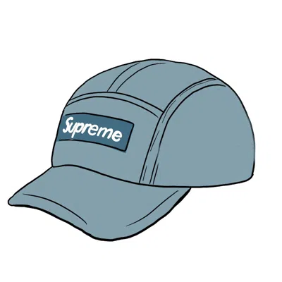 Pre-owned Supreme Dry Wax Cotton Camp Cap In Bright Slate