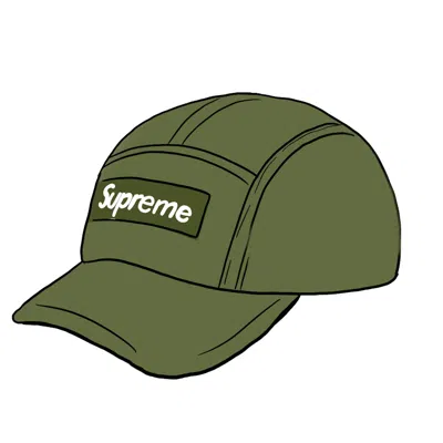 Pre-owned Supreme Dry Wax Cotton Camp Cap In Olive