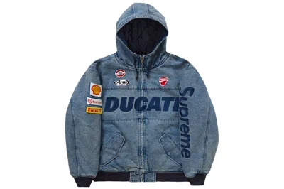 Pre-owned Supreme Ducati Hooded Work Jacket Denim