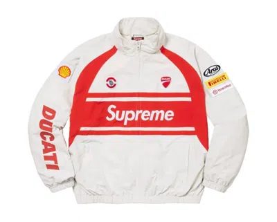 Pre-owned Supreme Ducati Track Jacket Light Grey L In Gray
