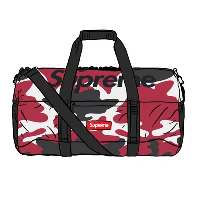 Pre-owned Supreme Duffle Bag (ss21) In Red Camo