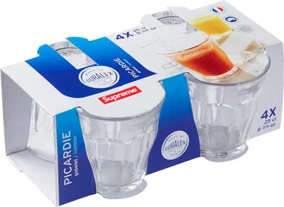 Pre-owned Supreme Duralex Es (set Of 4) In Glass