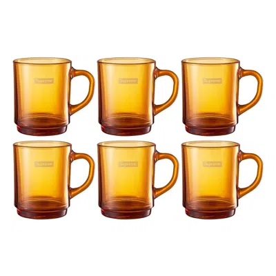 Supreme Duralex Glass Mugs (set Of 6) 'gold'