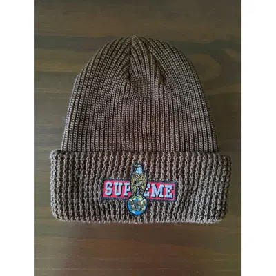 Pre-owned Supreme Eagle Beanie In Brown