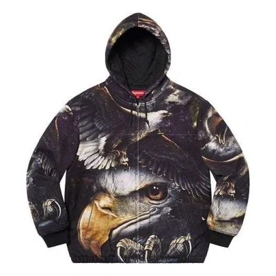 Supreme Eagle Hooded Work Jacket 'black Yellow White'