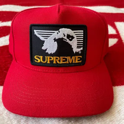 Pre-owned Supreme Eagle Patch 5 Panel Snapback Hat Cap Trucker F/w 2009 In Red