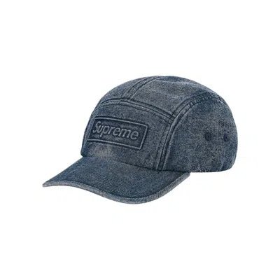 Pre-owned Supreme Embossed Denim Camp Cap 'blue'