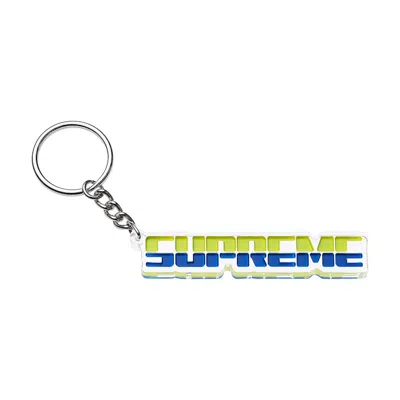Pre-owned Supreme Embossed Keychain In Bright Green