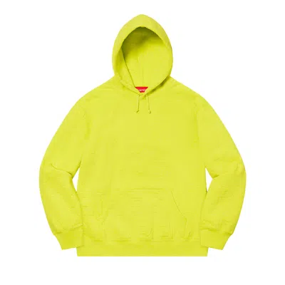Pre-owned Supreme Embossed Logos Hooded Sweatshirt 'acid Green'