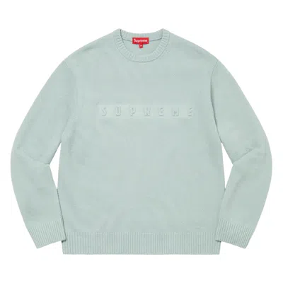 Pre-owned Supreme Embossed Sweater 'light Blue'