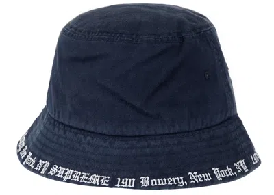 Pre-owned Supreme Embroidered Brim Crusher Hat In Navy Blue