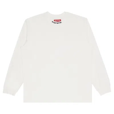 Pre-owned Supreme Embroidered Collar Long-sleeve Top 'white'
