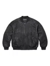 Supreme Embroidered Leather Jacket In Black