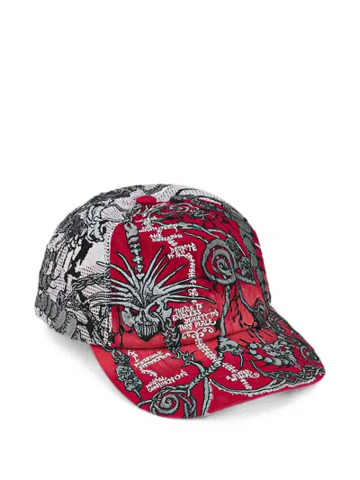 Supreme Embroidered Mesh-back Cap In Red