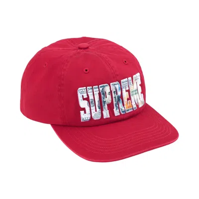 Pre-owned Supreme Embroidered Money Logo 6-panel 'red' | Men's Size Onesize