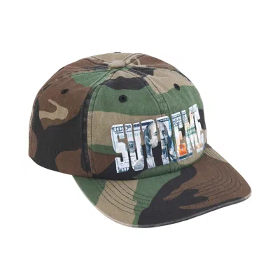 Pre-owned Supreme Embroidered Money Logo 6-panel 'woodland Camo' | Green | Men's Size Onesize