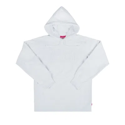 Pre-owned Supreme Embroidered Outline Hooded Sweatshirt 'grey' | Men's Size L