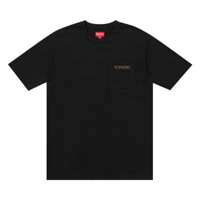 Pre-owned Supreme Embroidered Pocket Tee 'black' | Men's Size M