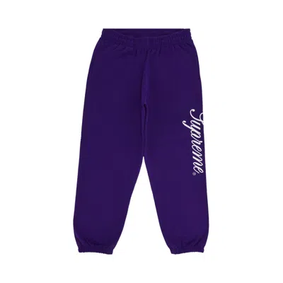 Pre-owned Supreme Embroidered Script Sweatpant 'purple' | Men's Size M