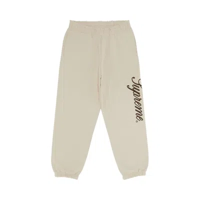 Pre-owned Supreme Embroidered Script Sweatpant 'stone' In Tan