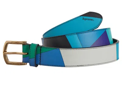 Pre-owned Supreme Emilio Pucci Belt In Blue