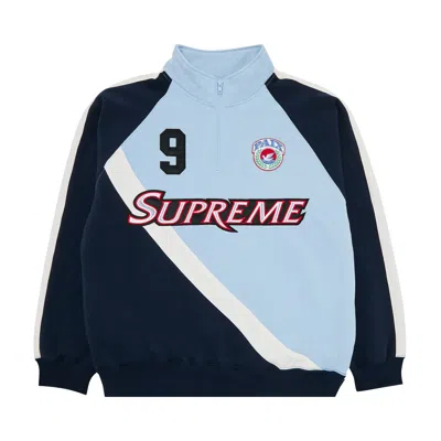 Pre-owned Supreme Equipé Half Zip Sweatshirt 'light Blue'