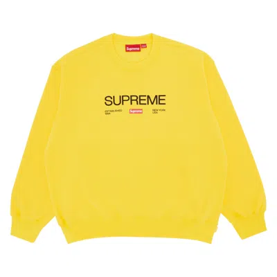 Pre-owned Supreme Established Crewneck 'yellow'