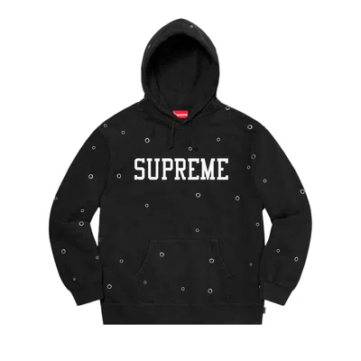 Pre-owned Supreme Eyelet Hooded Sweatshirt 'black'