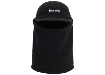 Pre-owned Supreme Facemask Polartec Camp Cap In Black