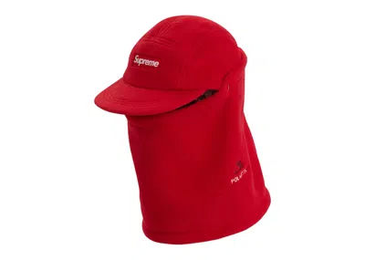 Pre-owned Supreme Facemask Polartec Camp Cap In Red