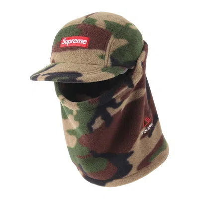 Pre-owned Supreme Facemask Polartec Camp Cap 'woodland Camo' | Multi-color | Men's Size Onesize
