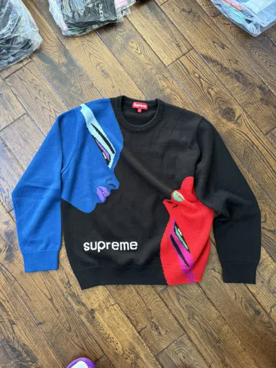 Pre-owned Supreme Faces Sweater In Black