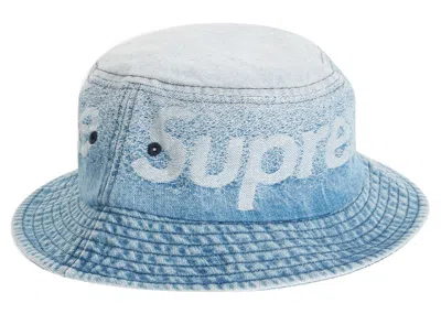 Pre-owned Supreme Fade Jacquard Denim Crusher Hat In Blue