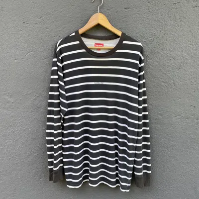 Pre-owned Supreme Faded  Striped Longsleeve T-shirt In Black