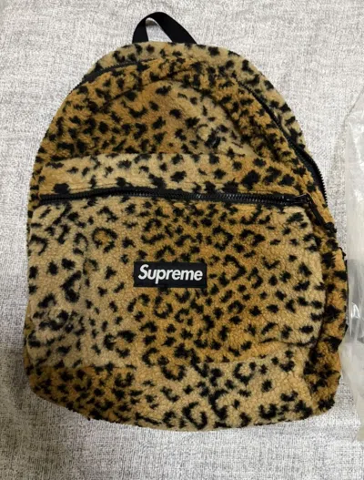 Pre-owned Supreme Famous  Leopard Backpack In Brown