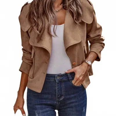 Supreme Fashion Relaxed Crop Trench Jacket In Camel In Brown
