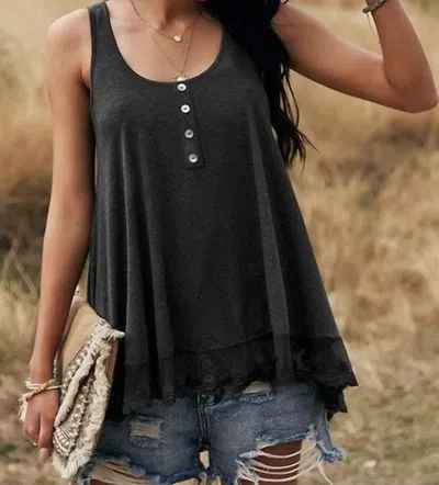 Supreme Fashion Scoop Neck Loose Tank In Black