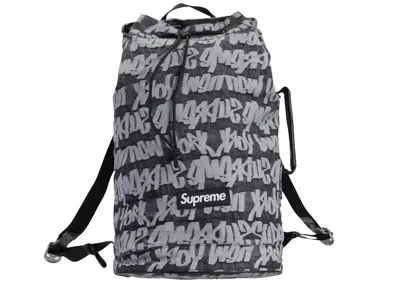 Pre-owned Supreme Fat Tip Jacquard Denim Backpack In Black