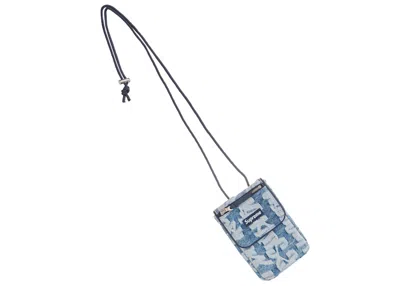 Pre-owned Supreme Fat Tip Jacquard Denim Neck Pouch In Blue