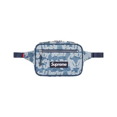 Pre-owned Supreme Fat Tip Jacquard Denim Waist Bag 'blue'