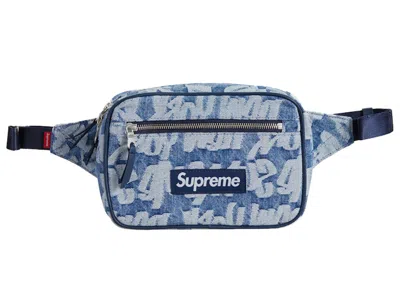 Pre-owned Supreme Fat Tip Jacquard Denim Waist Bag In Blue