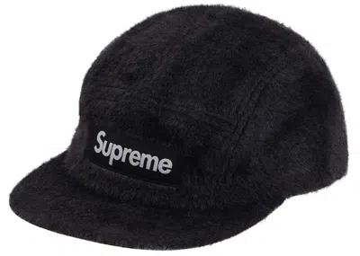 Pre-owned Supreme Faux Fur Camp Cap In Black