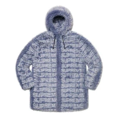 Supreme Faux Fur Hooded Coat 'purple White'