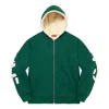 Supreme Faux Fur Lined Zip Up Hooded Sweatshirt 'green White'