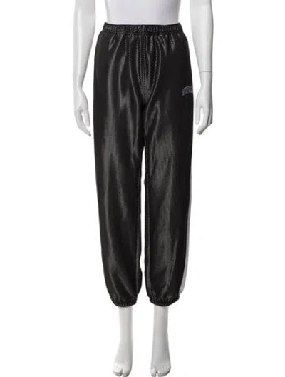 Pre-owned Supreme Faux Leather Graphic Print Sweatpants In Black